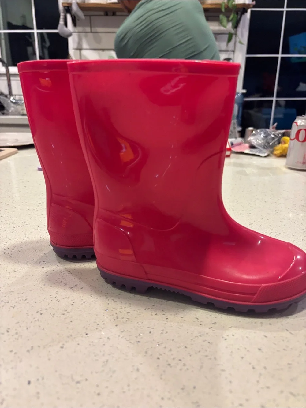 Kids Waterproof Pink Rain Boots — Classic Pull-On Style